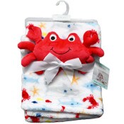 Wholesale - 2PC BLANKET W/DOLL SET - VELBOA BLUE C/P 36, UPC: 191655151206